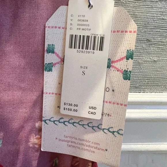 NWT new Anthropologie Farm Rio claudette halter top SMALL red floral flounced - Picture 9 of 17